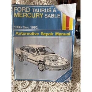 Haynes Ford Taurus Mercury Sable Repair Manual 1986-1992 Automotive Service